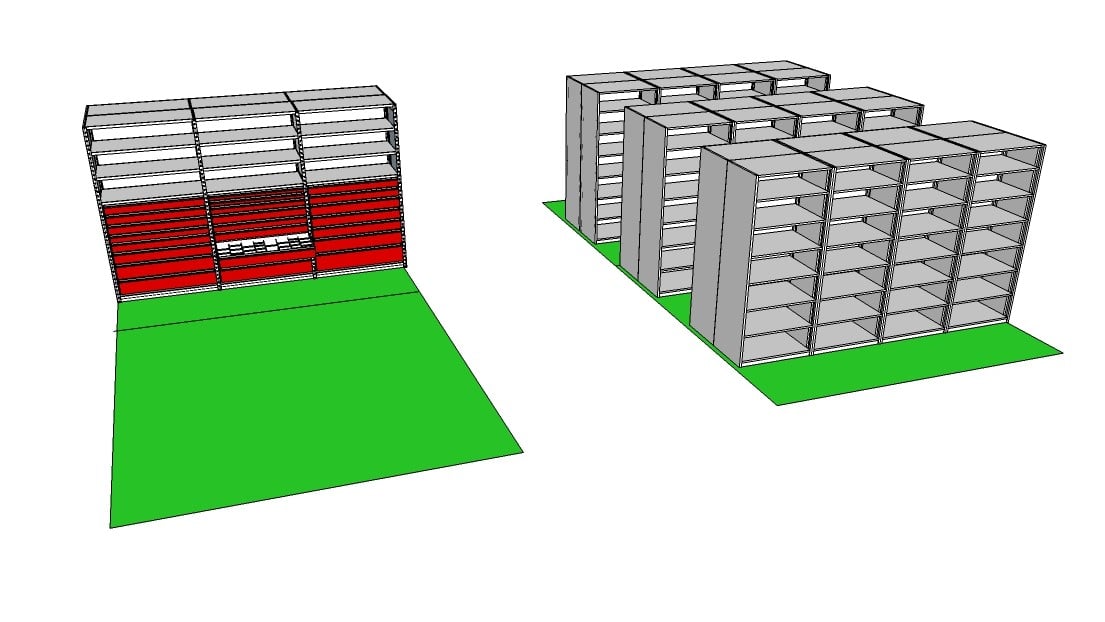 Spider shelving to drawers graphic
