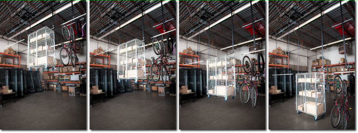 Overhead Shelving Cage and Bike Lift