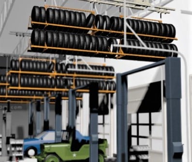 Overhead Lift-Over Under Tire Storage