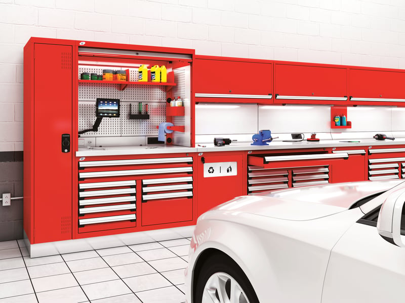 Red Service Bay Workbench-Rousseau
