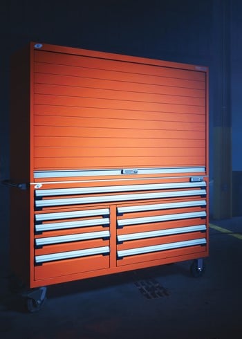 Workstation hutch with closed security door