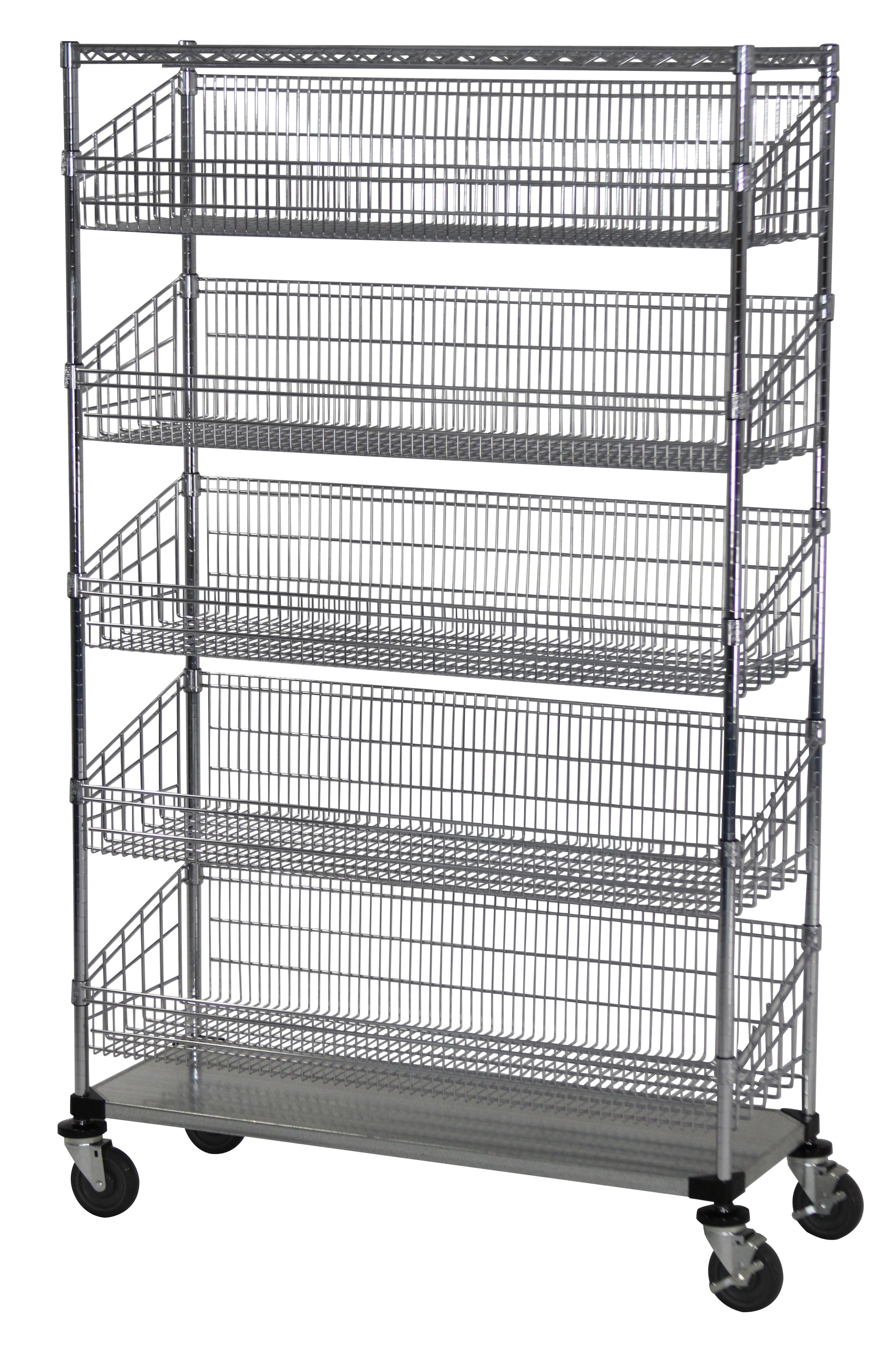 Wire Cart with Mesh Baskets