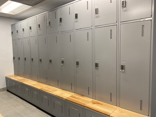 Metal Lockers with Cubby Bench Pullout