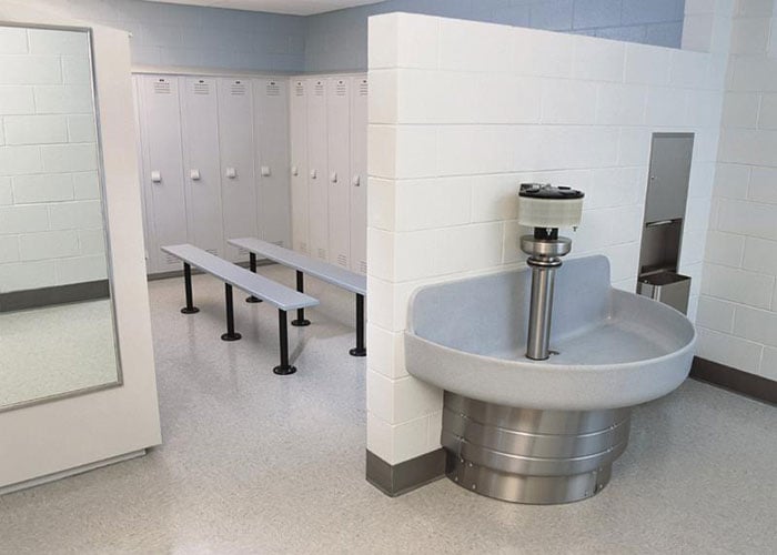 Industrial Facility Locker Room-wash fountain