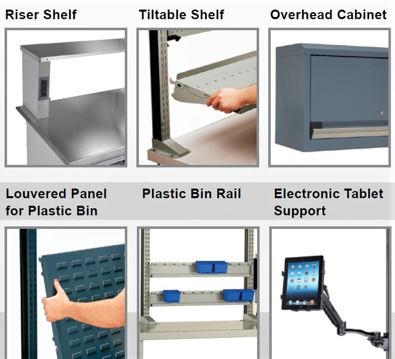 Above work surface-accessories