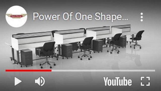 Video-Shape Workstation Configurations-sit-stand desk