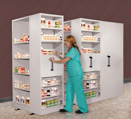 Pharmacy Manual Mobile Shelving