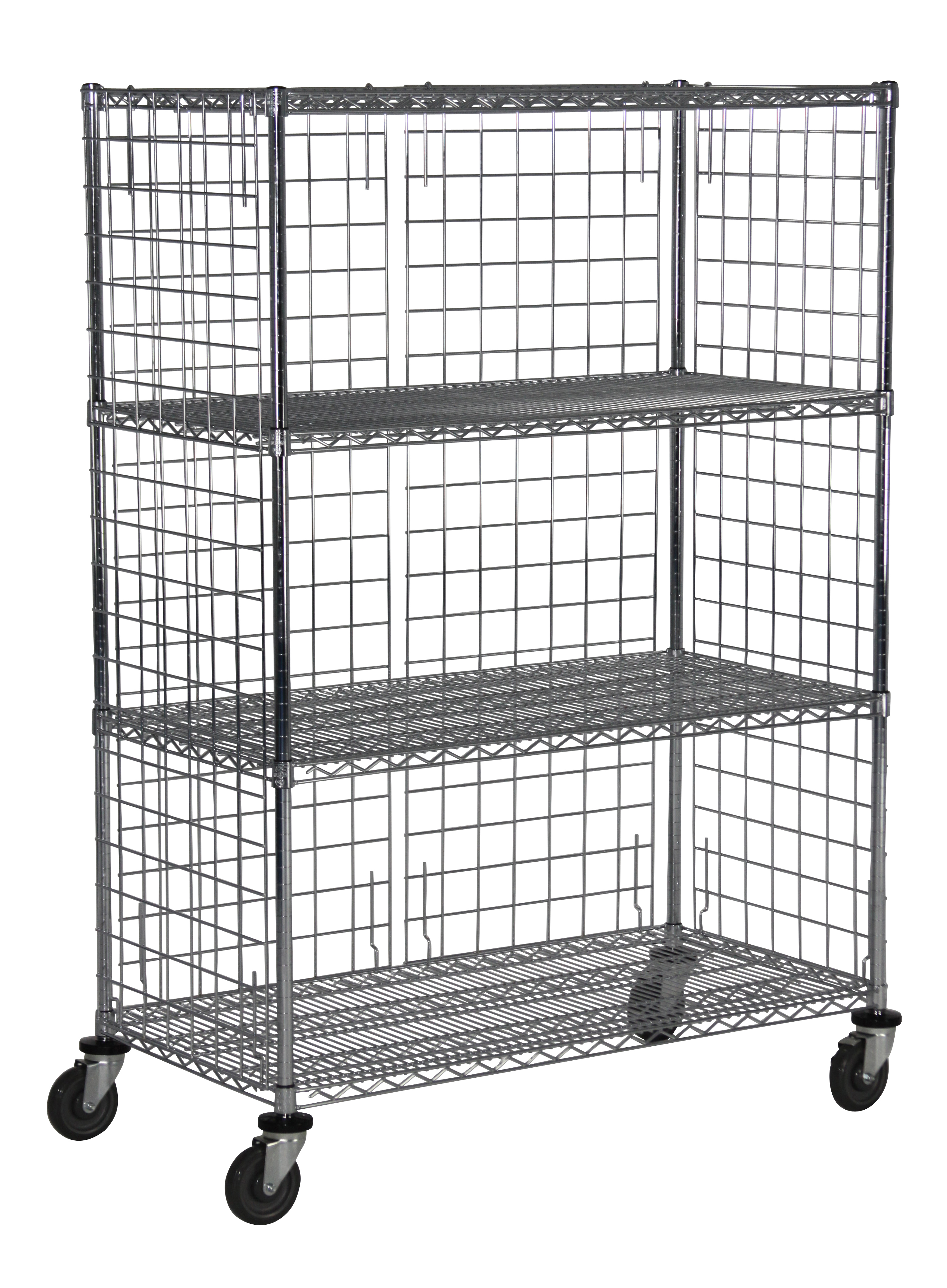 Wire Cart with Closed Shelving